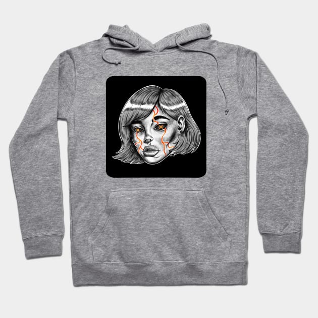 Grey Girl Glow Hoodie by Yadoking